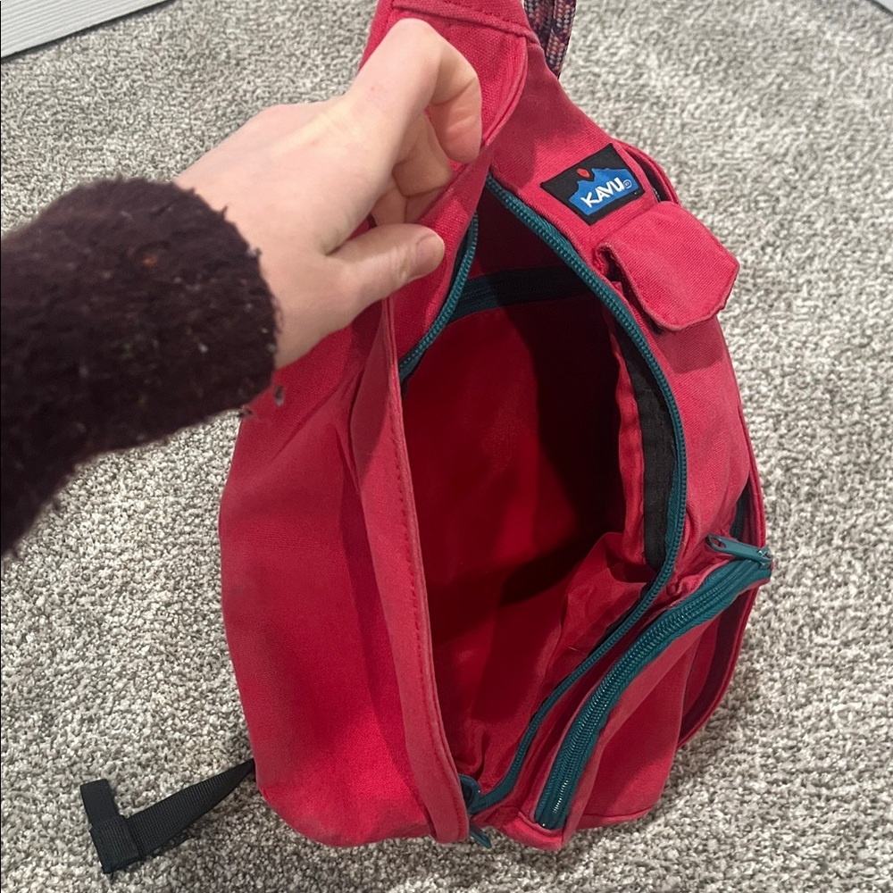 KAVU Red Rope Sling Backpack - Picture 4 of 5